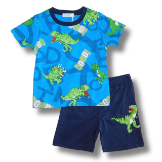 Chlapecké letní pyžama Kugo MP5883 tyrkysové / tm. modré